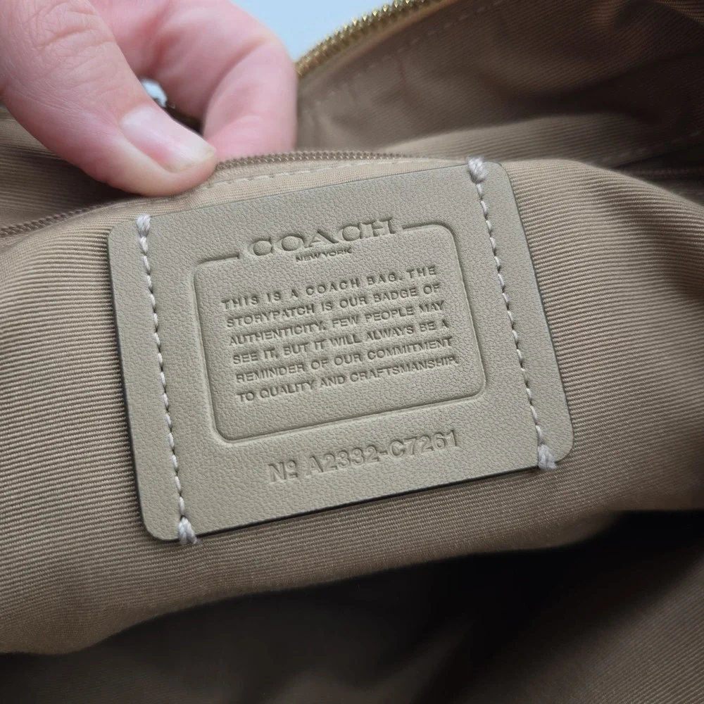 Coach Kacey Satchel Bag C7261 In Colorblock Signature Canvas Tan Double Handle